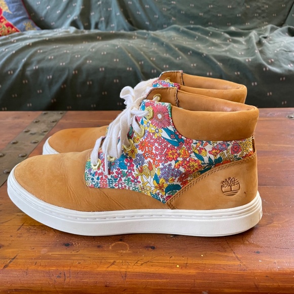 Timberland x Liberty of London Bria Wheat Nubuk Sneakers Women's Size 8.5 - Picture 9 of 14